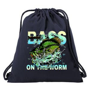 Bass Fishing On The Storm Drawstring Bag