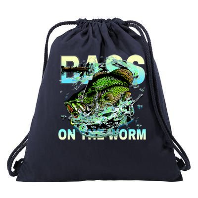 Bass Fishing On The Storm Drawstring Bag