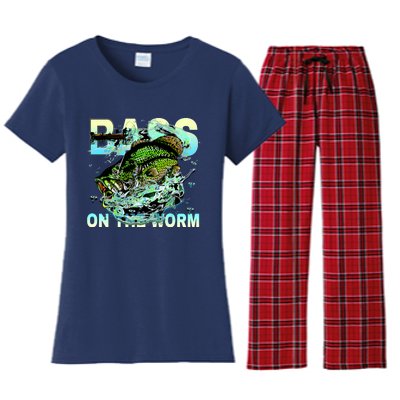 Bass Fishing On The Storm Women's Flannel Pajama Set