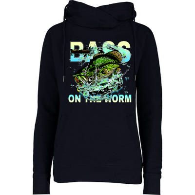 Bass Fishing On The Storm Womens Funnel Neck Pullover Hood