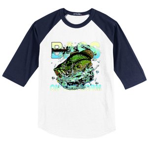 Bass Fishing On The Storm Baseball Sleeve Shirt