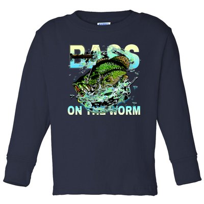 Bass Fishing On The Storm Toddler Long Sleeve Shirt