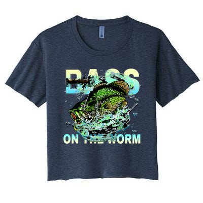 Bass Fishing On The Storm Women's Crop Top Tee