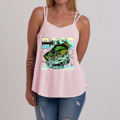 Bass Fishing On The Storm Women's Strappy Tank