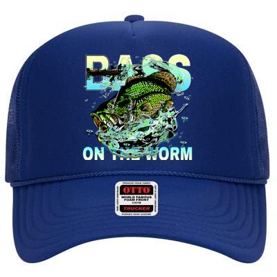 Bass Fishing On The Storm High Crown Mesh Back Trucker Hat