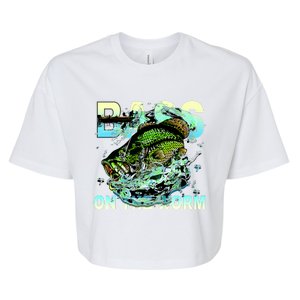 Bass Fishing On The Storm Bella+Canvas Jersey Crop Tee