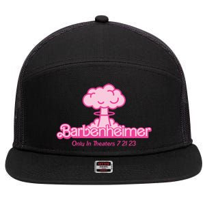 Barbenheimer Funny Only Theaters 7 21 23 7 Panel Mesh Trucker Snapback Hat