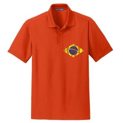 Brazilian Flag Of Brazil Vintage Br Souvenir Dry Zone Grid Polo