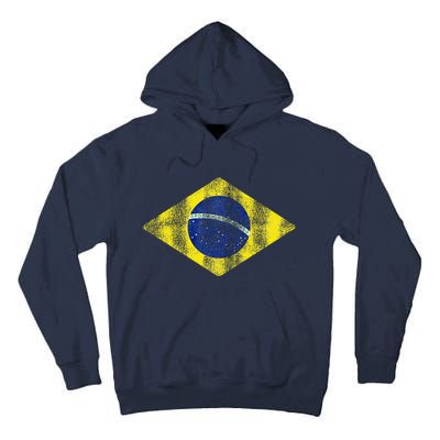 Brazilian Flag Of Brazil Vintage Br Souvenir Tall Hoodie