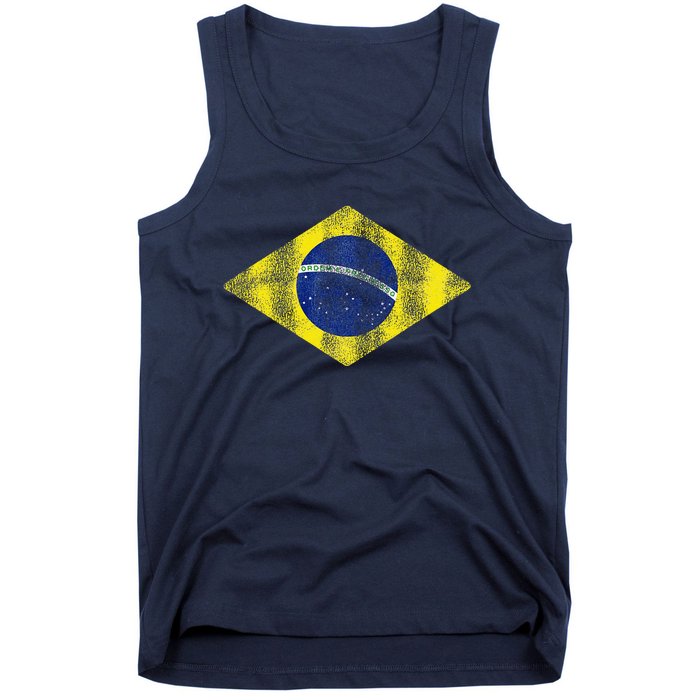 Brazilian Flag Of Brazil Vintage Br Souvenir Tank Top