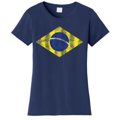 Brazilian Flag Of Brazil Vintage Br Souvenir Women's T-Shirt