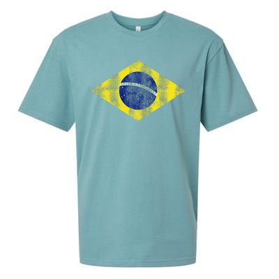 Brazilian Flag Of Brazil Vintage Br Souvenir Sueded Cloud Jersey T-Shirt