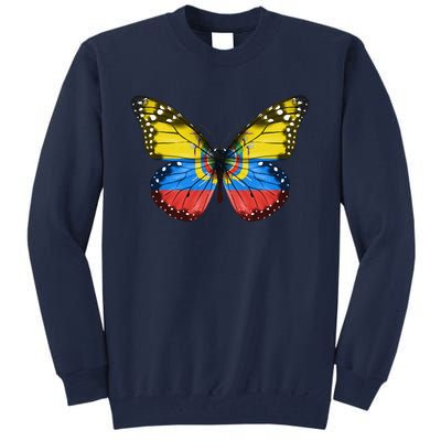 Butterfly Flag Of Ecuador Tall Sweatshirt