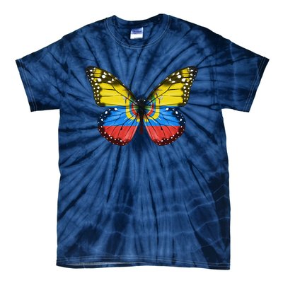 Butterfly Flag Of Ecuador Tie-Dye T-Shirt