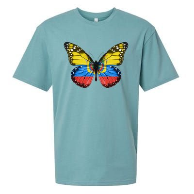 Butterfly Flag Of Ecuador Sueded Cloud Jersey T-Shirt