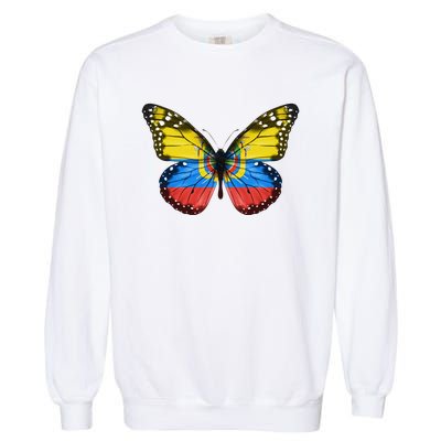 Butterfly Flag Of Ecuador Garment-Dyed Sweatshirt