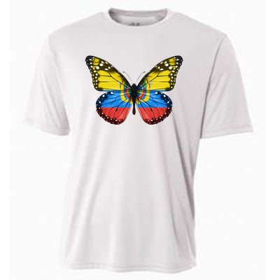 Butterfly Flag Of Ecuador Cooling Performance Crew T-Shirt