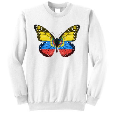 Butterfly Flag Of Ecuador Sweatshirt