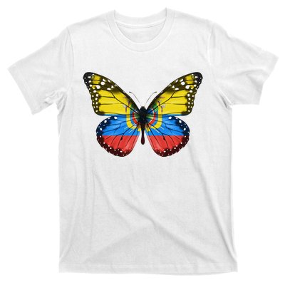 Butterfly Flag Of Ecuador T-Shirt