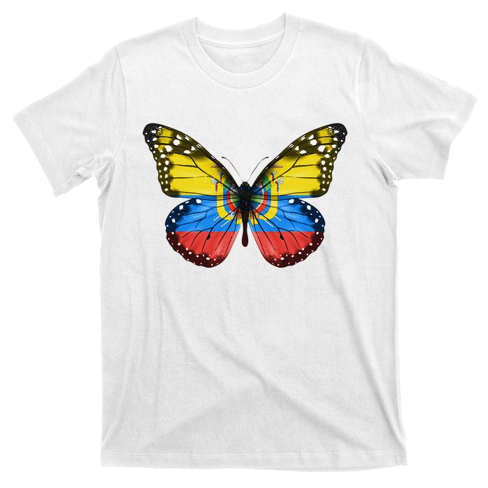 Butterfly Flag Of Ecuador T-Shirt