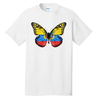 Butterfly Flag Of Ecuador Tall T-Shirt