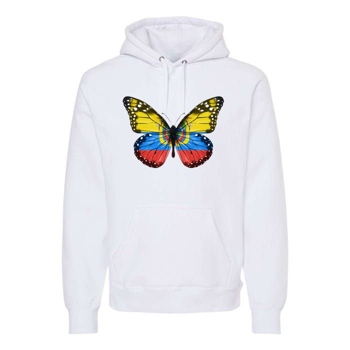 Butterfly Flag Of Ecuador Premium Hoodie