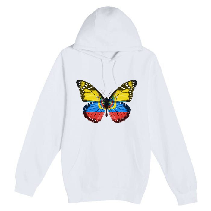 Butterfly Flag Of Ecuador Premium Pullover Hoodie