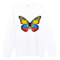 Butterfly Flag Of Ecuador Premium Crewneck Sweatshirt