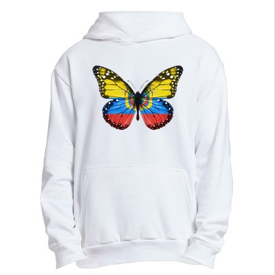 Butterfly Flag Of Ecuador Urban Pullover Hoodie