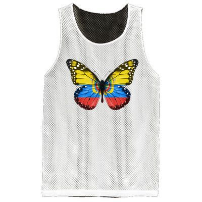 Butterfly Flag Of Ecuador Mesh Reversible Basketball Jersey Tank