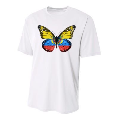 Butterfly Flag Of Ecuador Performance Sprint T-Shirt