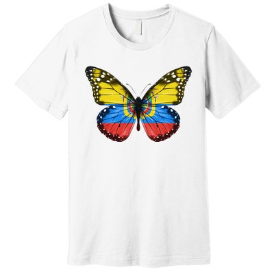 Butterfly Flag Of Ecuador Premium T-Shirt