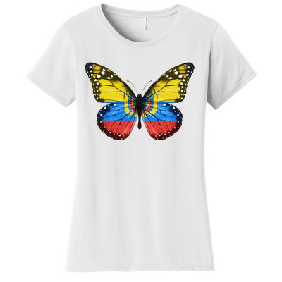 Butterfly Flag Of Ecuador Women's T-Shirt