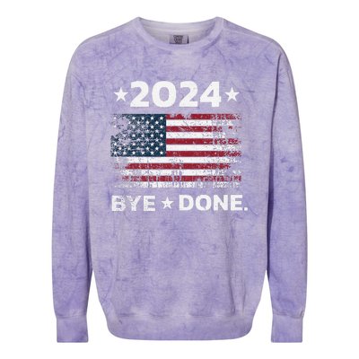 Byedone. Funny Political Election Trump 2024 Colorblast Crewneck Sweatshirt