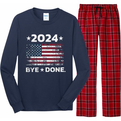 Byedone. Funny Political Election Trump 2024 Long Sleeve Pajama Set