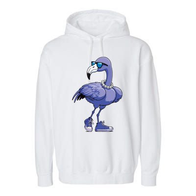 Blue Flamingo Pearls Comma La Kamala Harris 2024 Garment-Dyed Fleece Hoodie