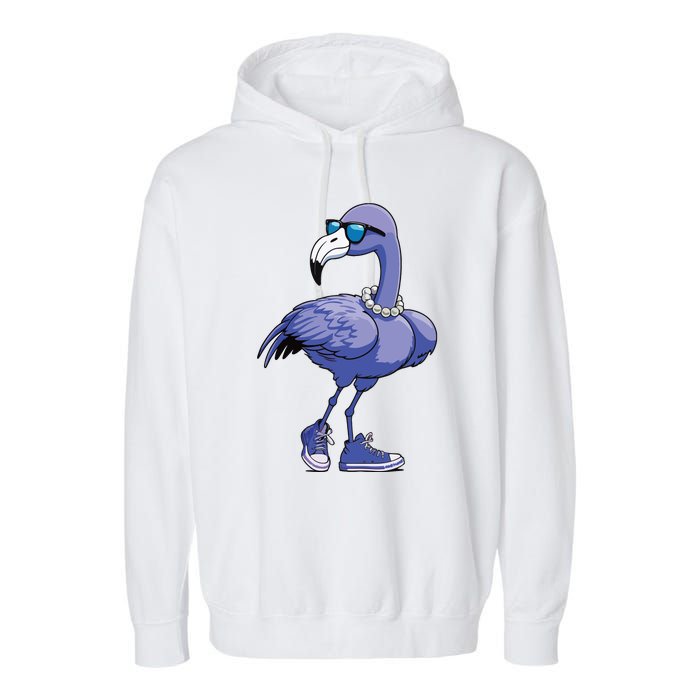 Blue Flamingo Pearls Comma La Kamala Harris 2024 Garment-Dyed Fleece Hoodie