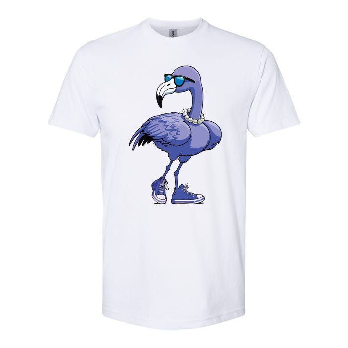 Blue Flamingo Pearls Comma La Kamala Harris 2024 Softstyle CVC T-Shirt