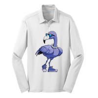 Blue Flamingo Pearls Comma La Kamala Harris 2024 Silk Touch Performance Long Sleeve Polo