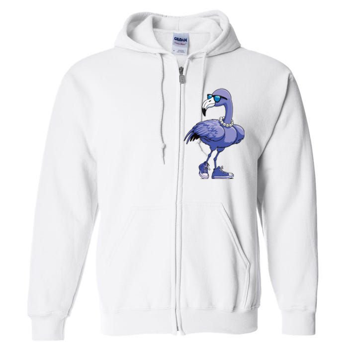 Blue Flamingo Pearls Comma La Kamala Harris 2024 Full Zip Hoodie