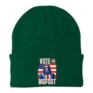 Bigfoot For President Election Vote Sasquatch Usa Knit Cap Winter Beanie