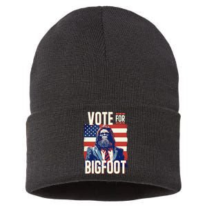 Bigfoot For President Election Vote Sasquatch Usa Sustainable Knit Beanie