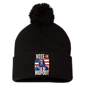 Bigfoot For President Election Vote Sasquatch Usa Pom Pom 12in Knit Beanie