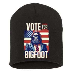 Bigfoot For President Election Vote Sasquatch Usa Short Acrylic Beanie