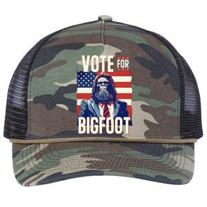 Bigfoot For President Election Vote Sasquatch Usa Retro Rope Trucker Hat Cap