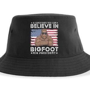 Bigfoot For President Election 2024 Funny Vote Sasquatch Usa Sustainable Bucket Hat