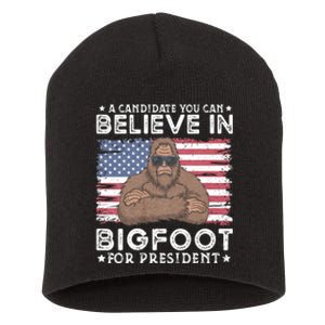 Bigfoot For President Election 2024 Funny Vote Sasquatch Usa Short Acrylic Beanie