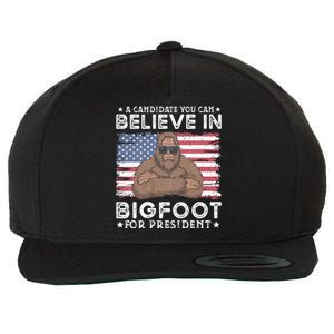 Bigfoot For President Election 2024 Funny Vote Sasquatch Usa Wool Snapback Cap