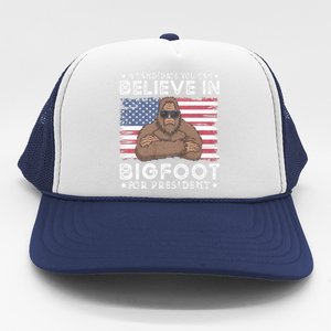 Bigfoot For President Election 2024 Funny Vote Sasquatch Usa Trucker Hat