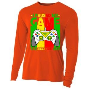 Black Freedom Paused Game To Juneteenth Gamer Gaming Meaningful Gift Cooling Performance Long Sleeve Crew